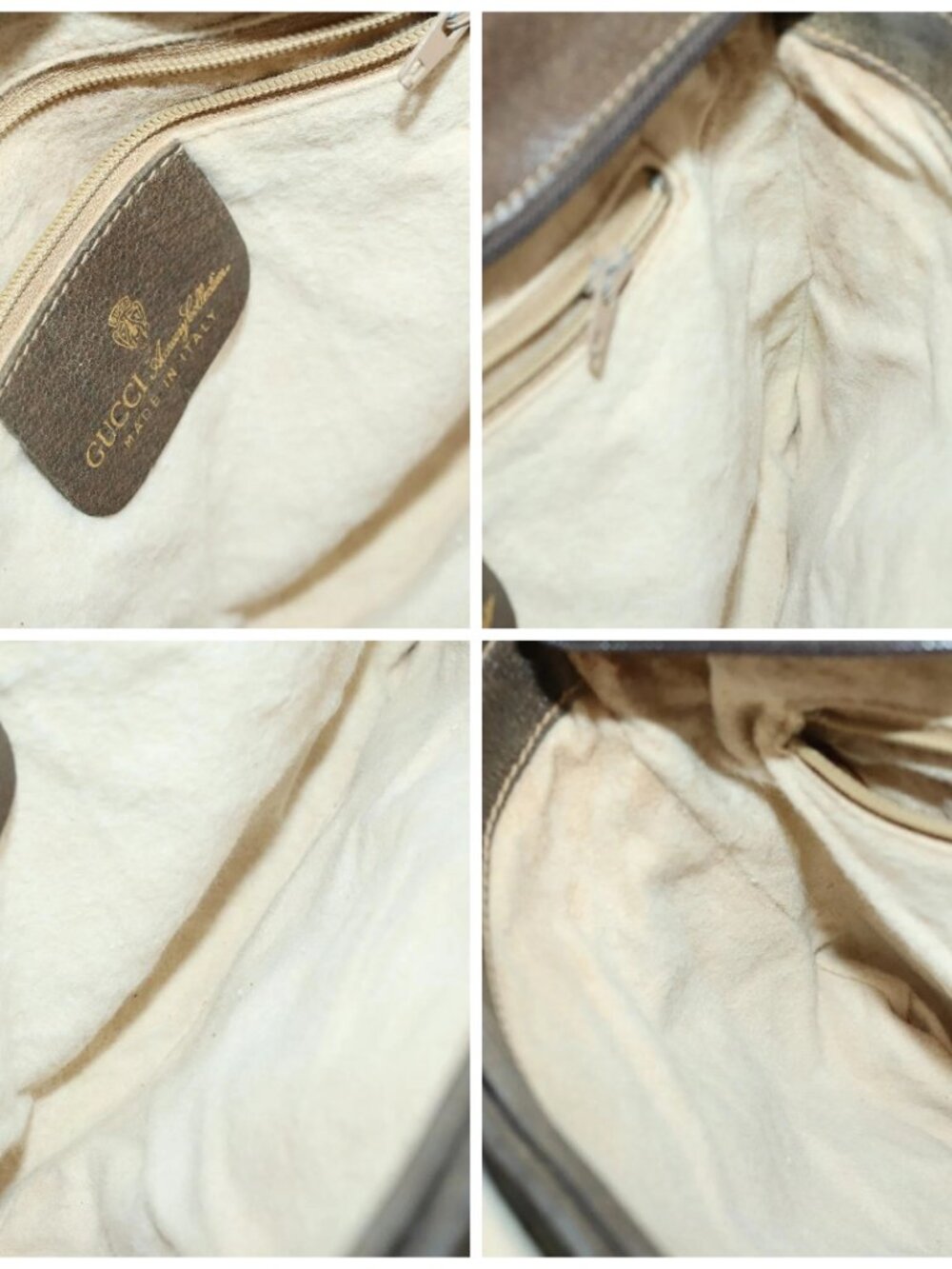 GUCCI GG Supreme Web Sherry Line Bag PVC Beige Gold 41 001 4085 Auth 156428 - Picture 15 of 16